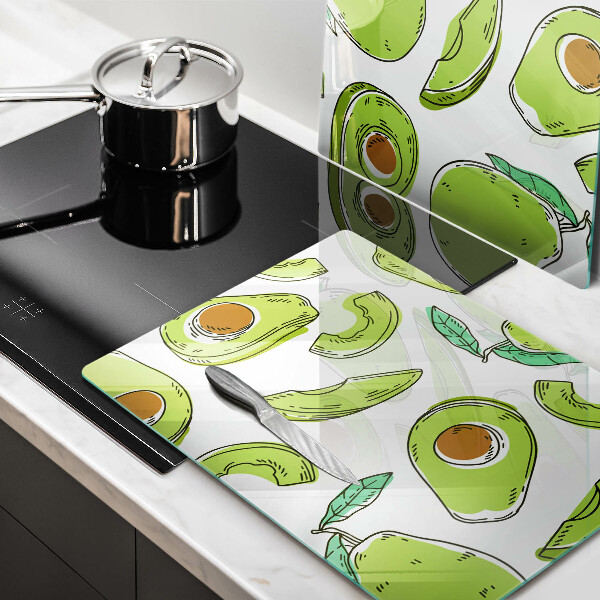 Cache plaque de cuisson Avocat et poire