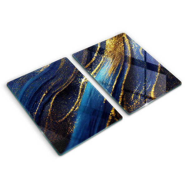 Protection plaque induction Abstraction bleu marine