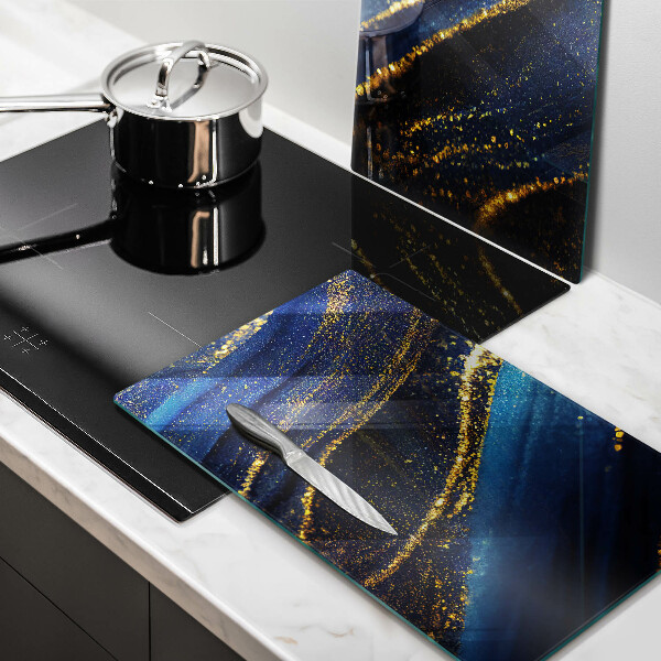 Protection plaque induction Abstraction bleu marine