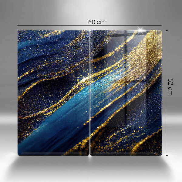 Protection plaque induction Abstraction bleu marine