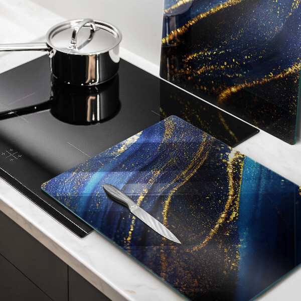 Protection plaque induction Abstraction bleu marine