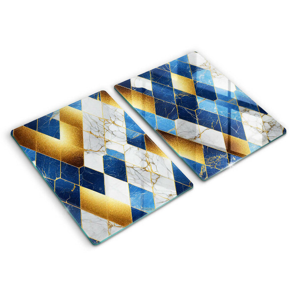 Protection plaque induction Losanges de marbre doré