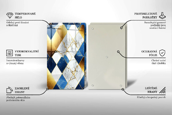 Protection plaque induction Losanges de marbre doré