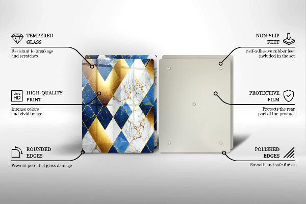 Protection plaque induction Losanges de marbre doré