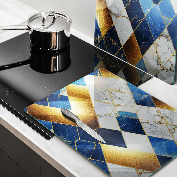 Protection plaque induction Losanges de marbre doré