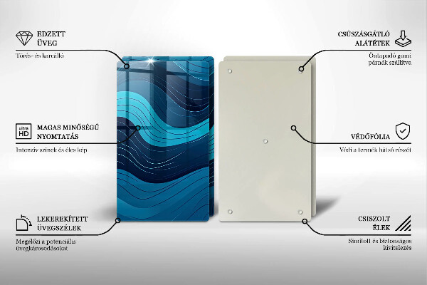 Protection plaque induction Vagues abstraites