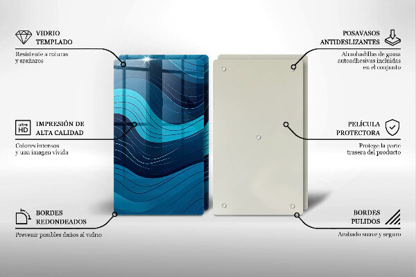 Protection plaque induction Vagues abstraites