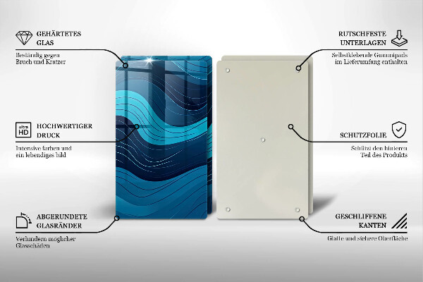 Protection plaque induction Vagues abstraites