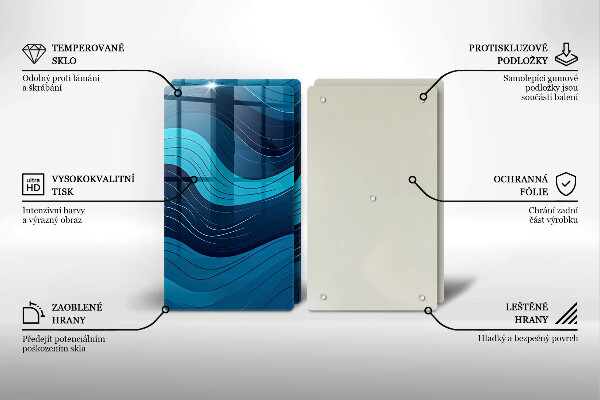 Protection plaque induction Vagues abstraites