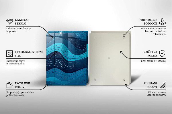 Protection plaque induction Vagues abstraites