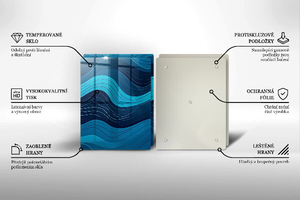 Protection plaque induction Vagues abstraites