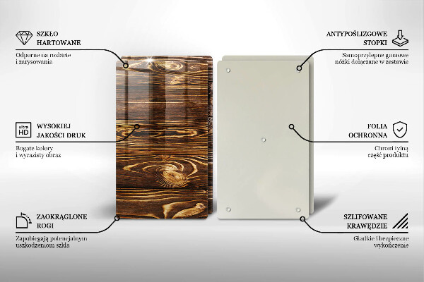 Protection plaque induction Texture du bois