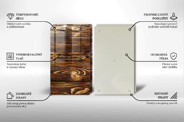 Protection plaque induction Texture du bois