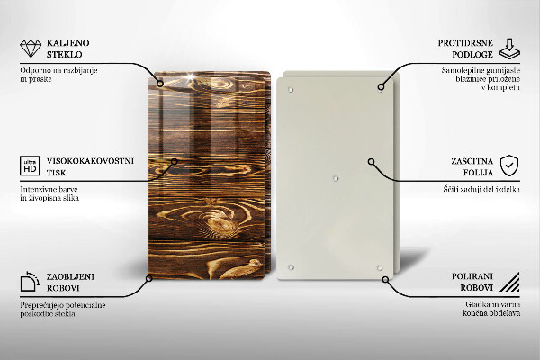 Protection plaque induction Texture du bois