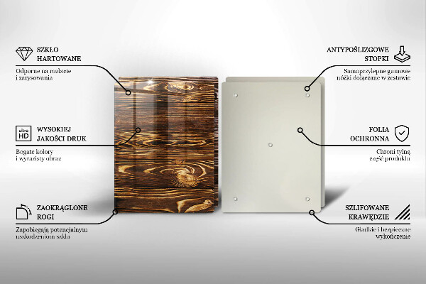 Protection plaque induction Texture du bois