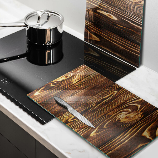 Protection plaque induction Texture du bois