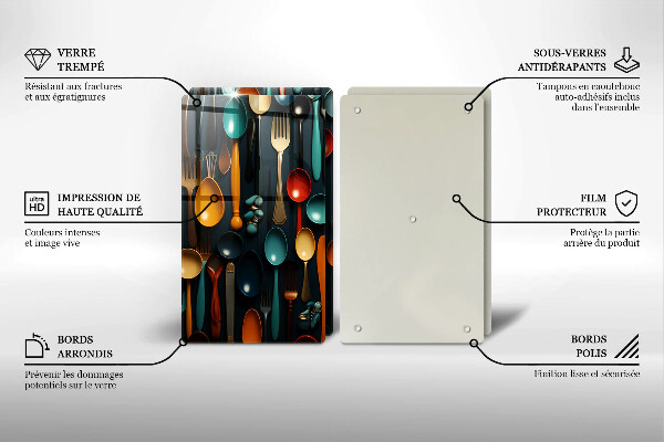 Protection plaque induction Cuillères et fourchettes colorées