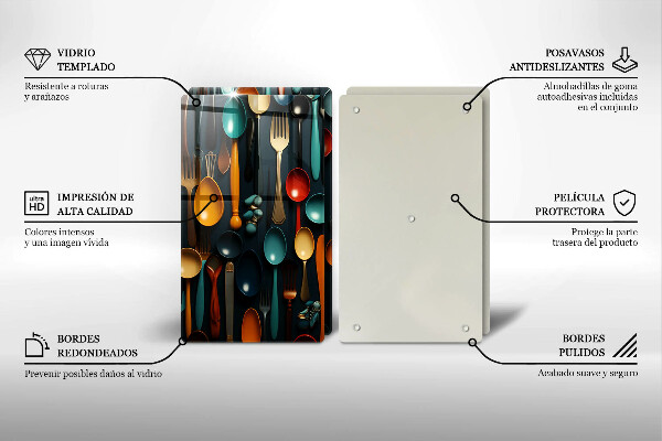 Protection plaque induction Cuillères et fourchettes colorées