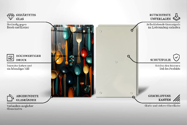 Protection plaque induction Cuillères et fourchettes colorées