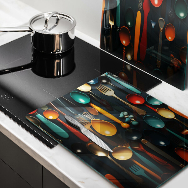 Protection plaque induction Cuillères et fourchettes colorées
