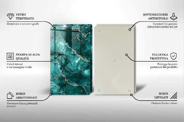 Protection plaque induction Marbre bleu