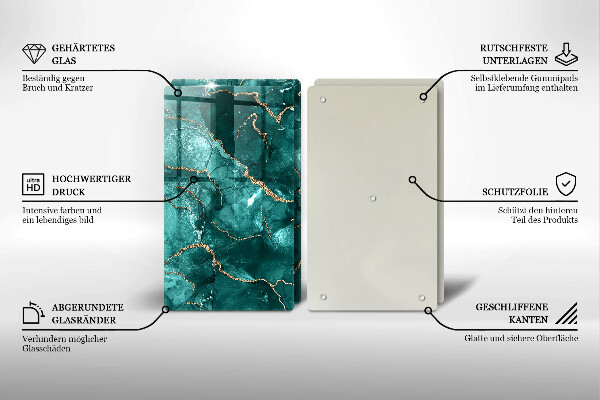 Protection plaque induction Marbre bleu