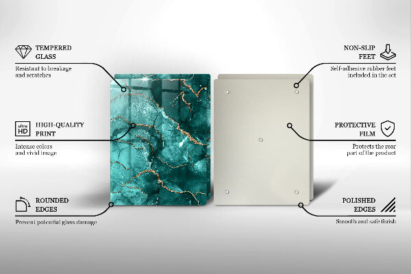 Protection plaque induction Marbre bleu