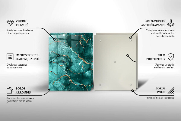 Protection plaque induction Marbre bleu