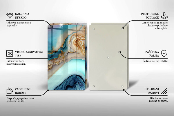 Protection plaque induction Marbre multicolore