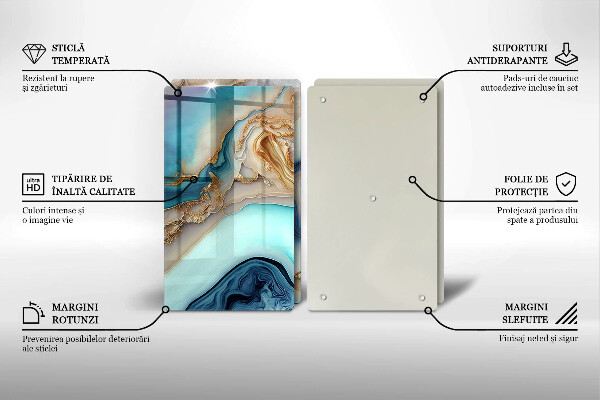 Protection plaque induction Marbre multicolore