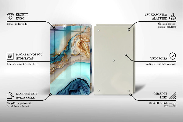 Protection plaque induction Marbre multicolore