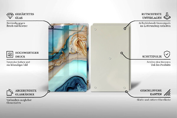 Protection plaque induction Marbre multicolore