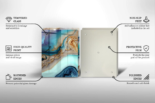 Protection plaque induction Marbre multicolore