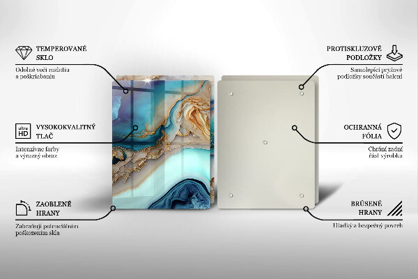 Protection plaque induction Marbre multicolore