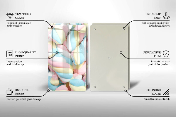 Protection plaque induction Guimauves colorées