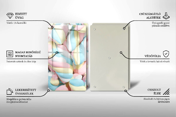 Protection plaque induction Guimauves colorées