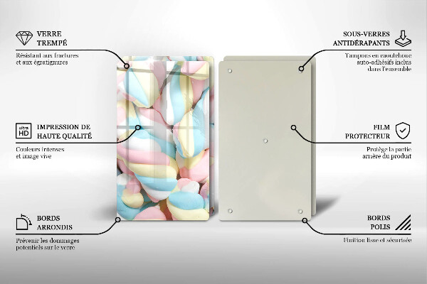 Protection plaque induction Guimauves colorées