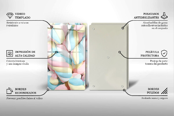 Protection plaque induction Guimauves colorées