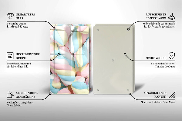 Protection plaque induction Guimauves colorées