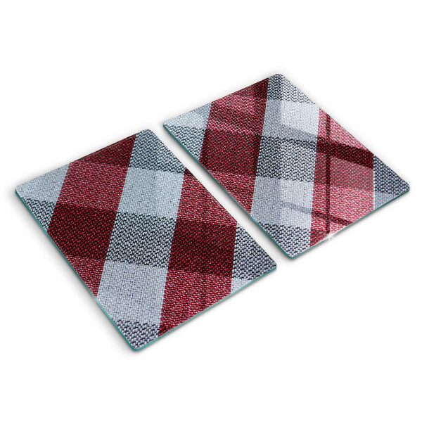 Protection plaque induction Motif à carreaux rouge et blanc