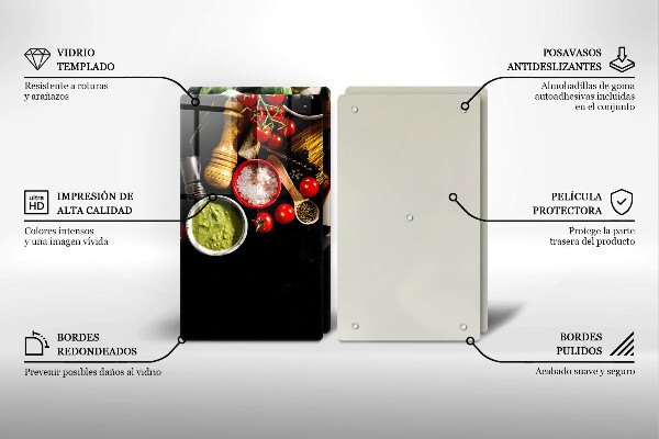 Protection plaque induction Ingrédients et épices italiens