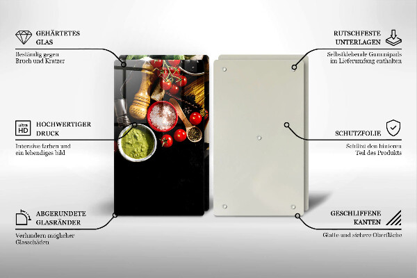 Protection plaque induction Ingrédients et épices italiens