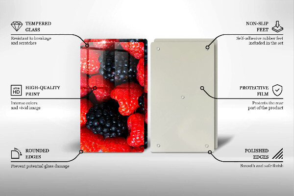 Protection plaque induction Framboises et mûres