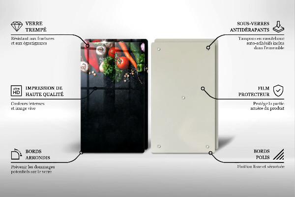 Cache plaque de cuisson Légumes colorés