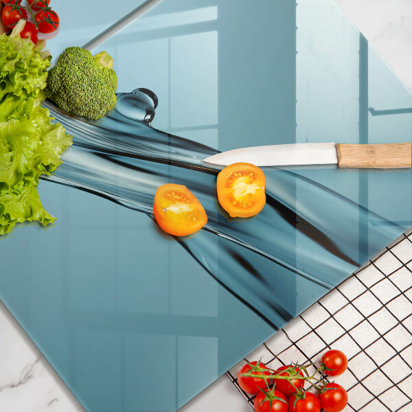 Cache plaque de cuisson Eau sur fond bleu