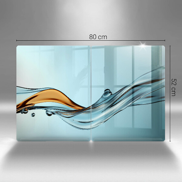 Cache plaque de cuisson Eau sur fond bleu