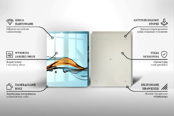 Cache plaque de cuisson Eau sur fond bleu