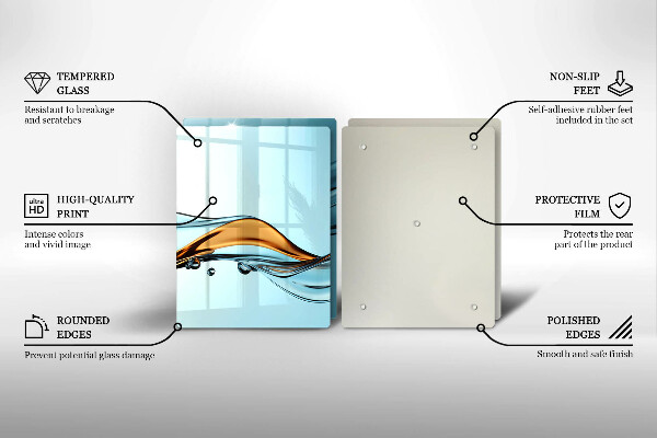 Cache plaque de cuisson Eau sur fond bleu