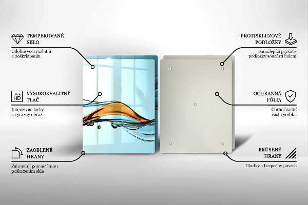 Cache plaque de cuisson Eau sur fond bleu