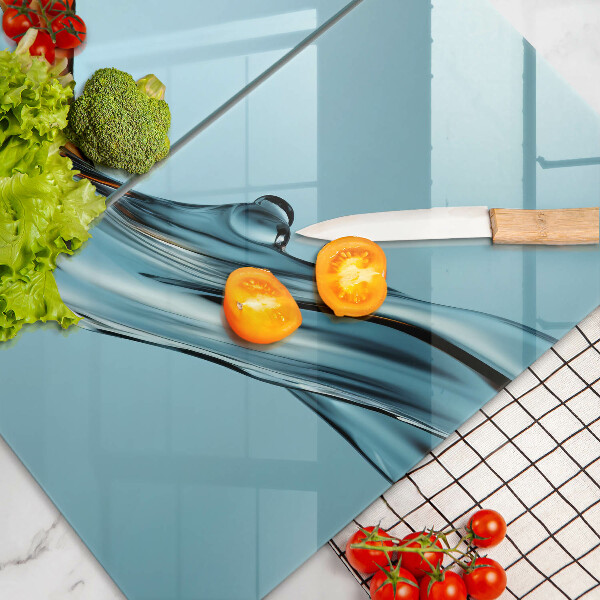 Cache plaque de cuisson Eau sur fond bleu